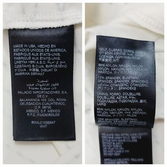 NEW Bebe 2 PC Mesh Glitter Strech Bodycon Top and Skirt in Off White/Ivory XS - Picture 11 of 13